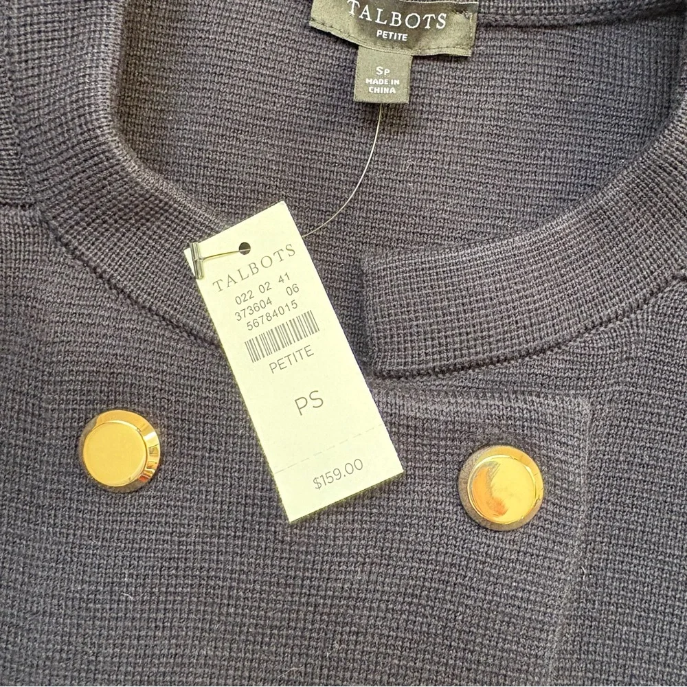 NWT Women’s Talbots Petite Double Breasted Stand Collar Seater Jacket Size Small - Picture 5 of 10